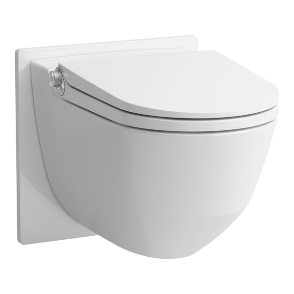 LAUFEN Cleanet Riva Adapterplaat voor douche-wc-installatie met aansluitingen meer dan 9 cm buiten het midden Wit Art. H8946900000001