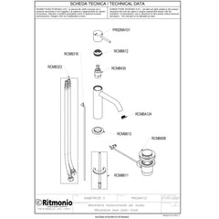 Ritmonio Diametro35-S Wastafelkraan laag 127mm