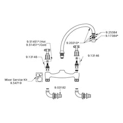 Onderdelentekening Perrin & Rowe Ionian 4182