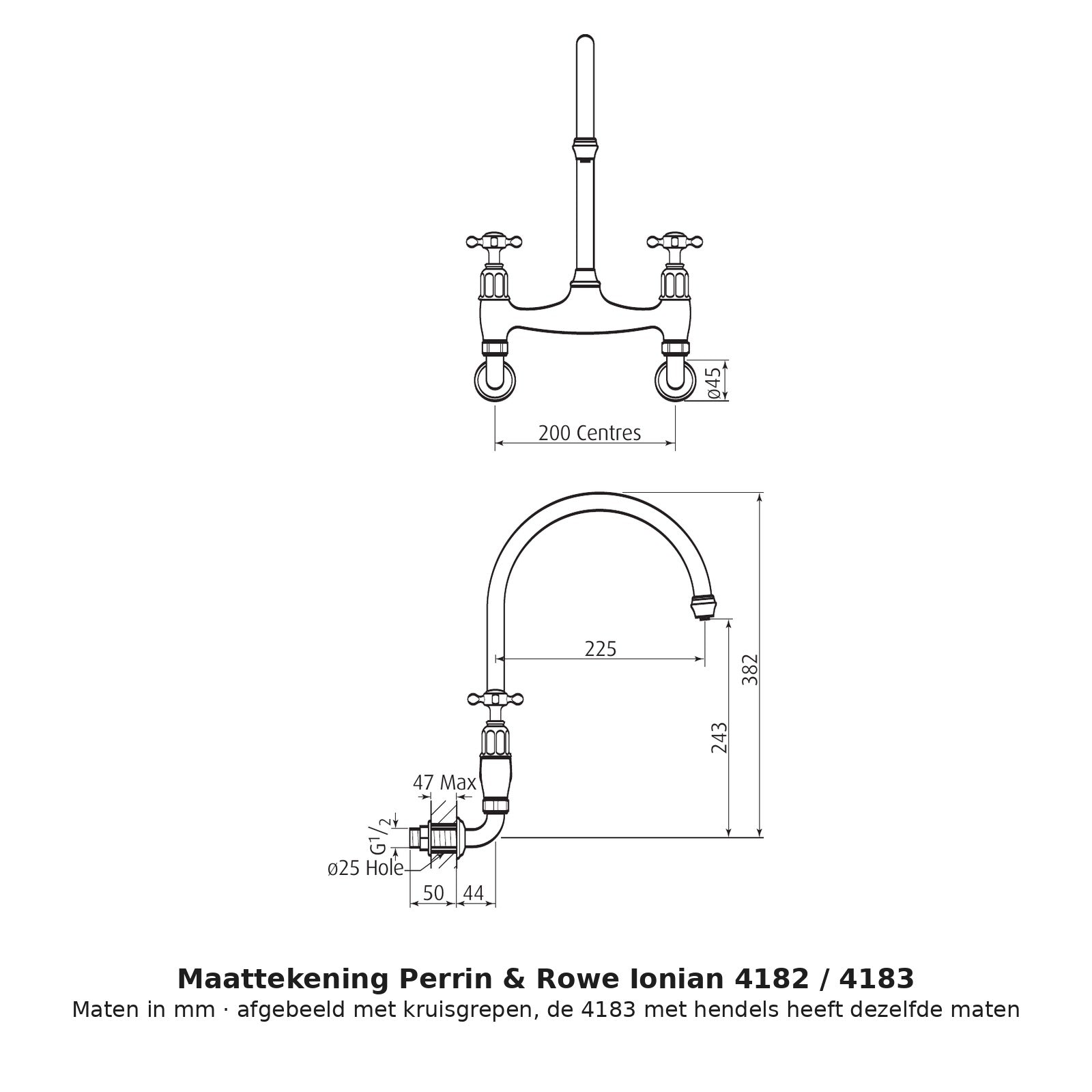 Maattekening Perrin & Rowe Ionian 4182 / 4183