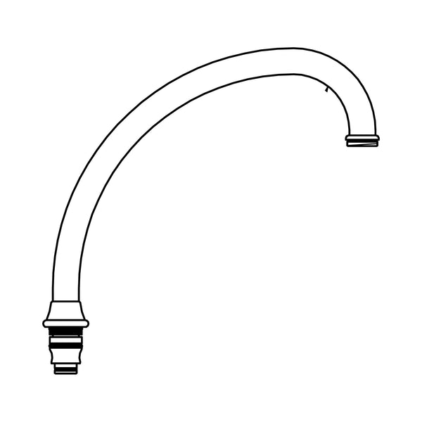 Tekening Perrin & Rowe C-uitloop wandkeukenkraan 9.20210