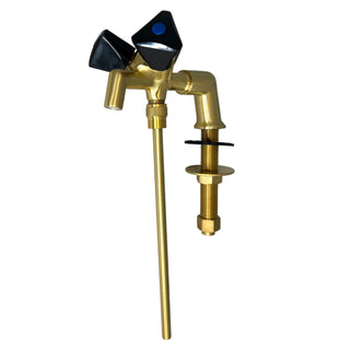 Beverage Equipment barspoelkraan Basic met zwarte knoppen koud met onderspoelpijp Geborsteld Messing Gelakt