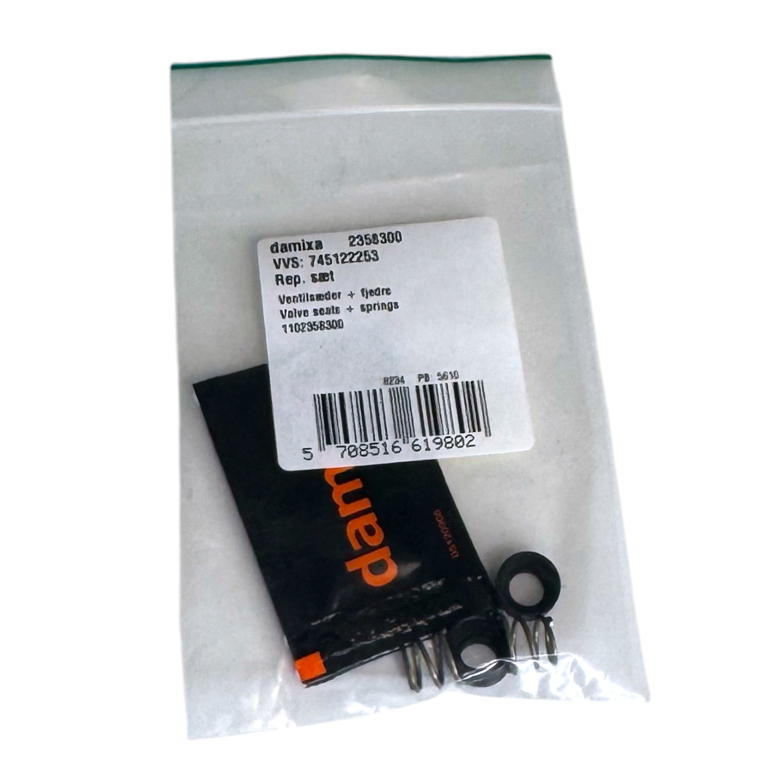 Damixa Dichtingsetje 2x vormdichting met veer Artikelnummer 23583.00