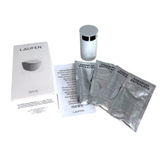 LAUFEN Cleanet Riva Set: geurfilter, 1 stuk + ontkalkingsmiddel, 2 x 2 stuks Wit Art. H8916970000001