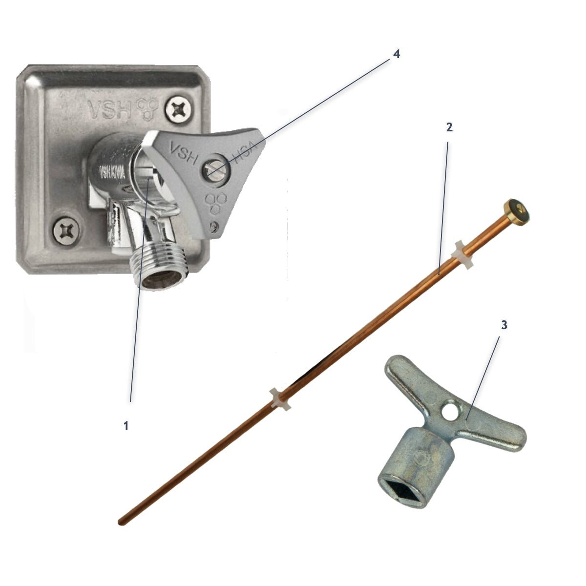 VSH parts Aqua-Secure frost-free wall tap R1/2