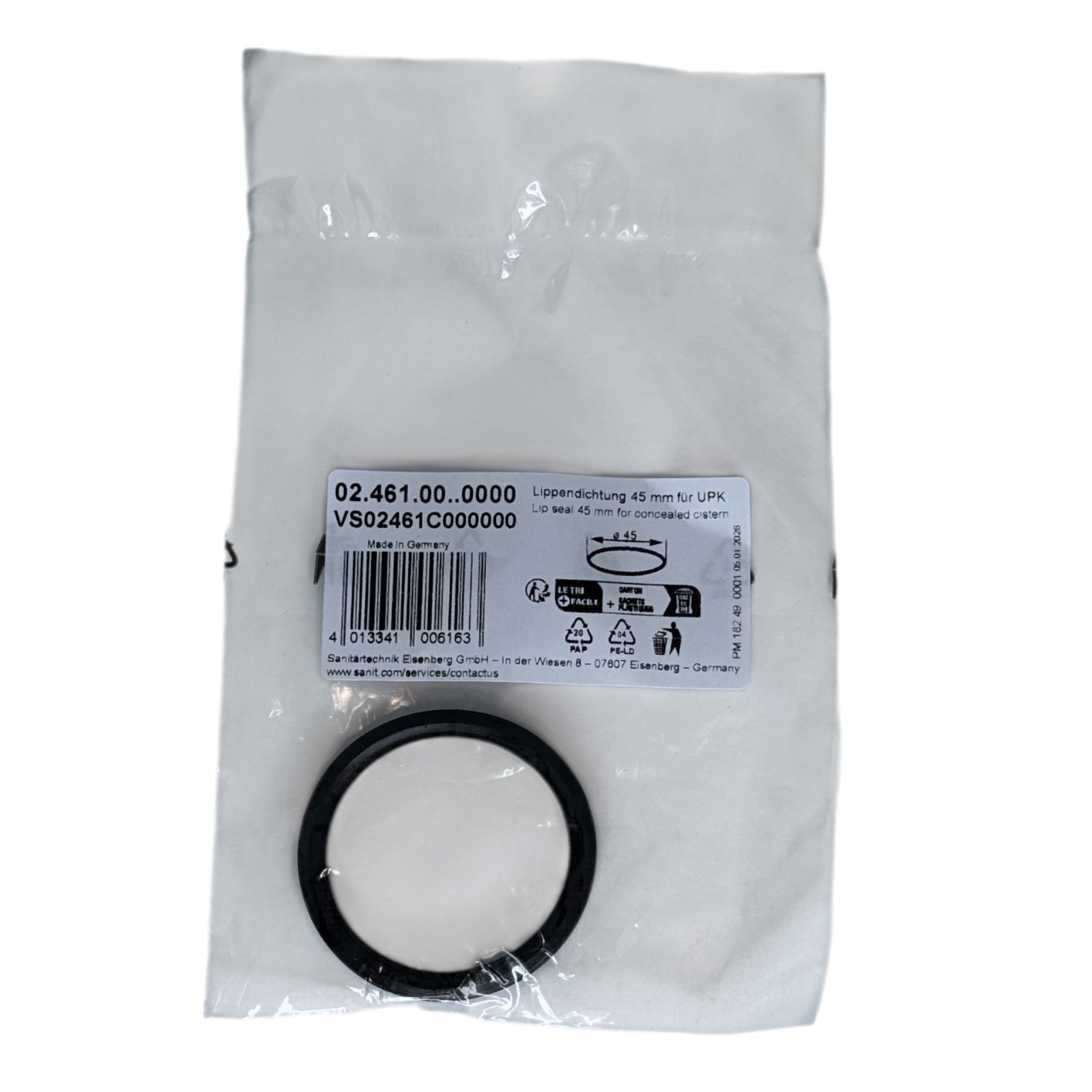 Sanit dichting 45mm spoelpijp Art. 02.461.00..0000