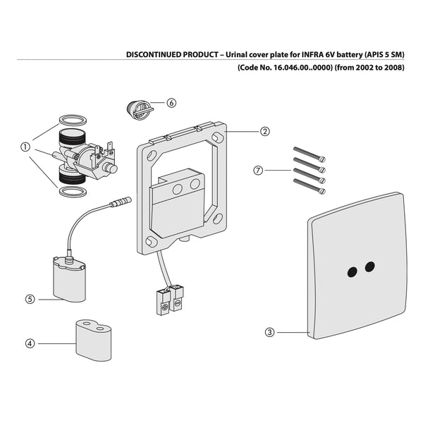 Sanit onderdelen inbouw Electronische Urinoir spoeler 6V 2002-2008 APIS 5 SM