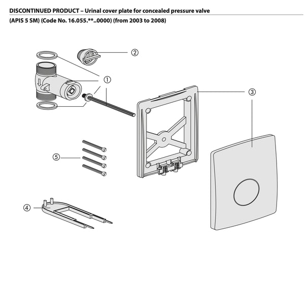 Sanit onderdelen inbouw Urinoir spoeler 2003-2008 APIS 5 SM