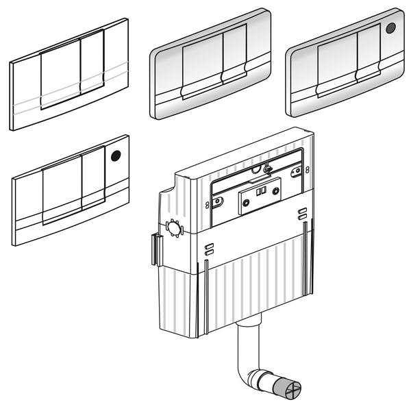 Sanit onderdelen inbouw reservoir F102, F106, F500 en F502 grote opening na 09/2007