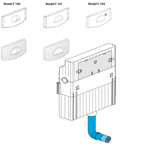 Sanit onderdelen inbouw reservoir F100, F101 en F104 grote opening tot 12/2007