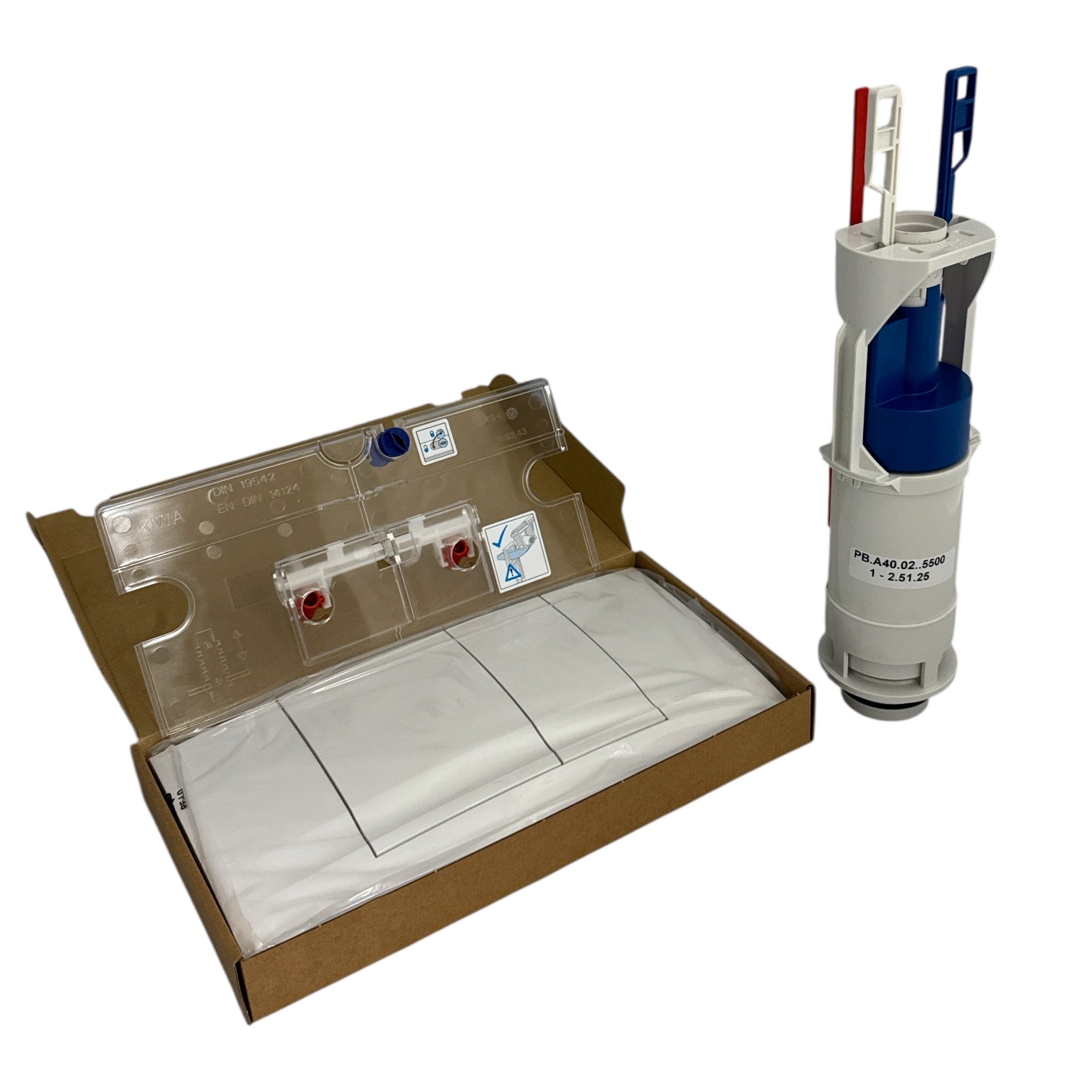 Sanit Upgrade set with dual flush panel F102 (white) Art. 73.308.01..0000