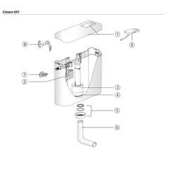 Sanit onderdelen opbouw reservoir met een Single Flush Art. 937