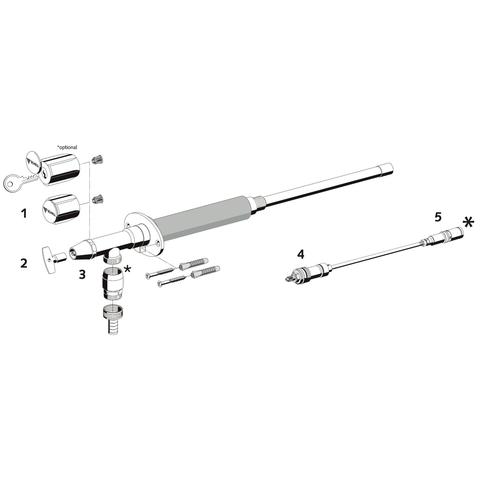 Schell Polar II vorstvrije buitenkraan RVS