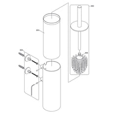 VOLA Toiletborstel voor wandmontage T33