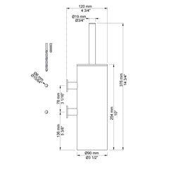 VOLA Toiletborstel voor wandmontage T33