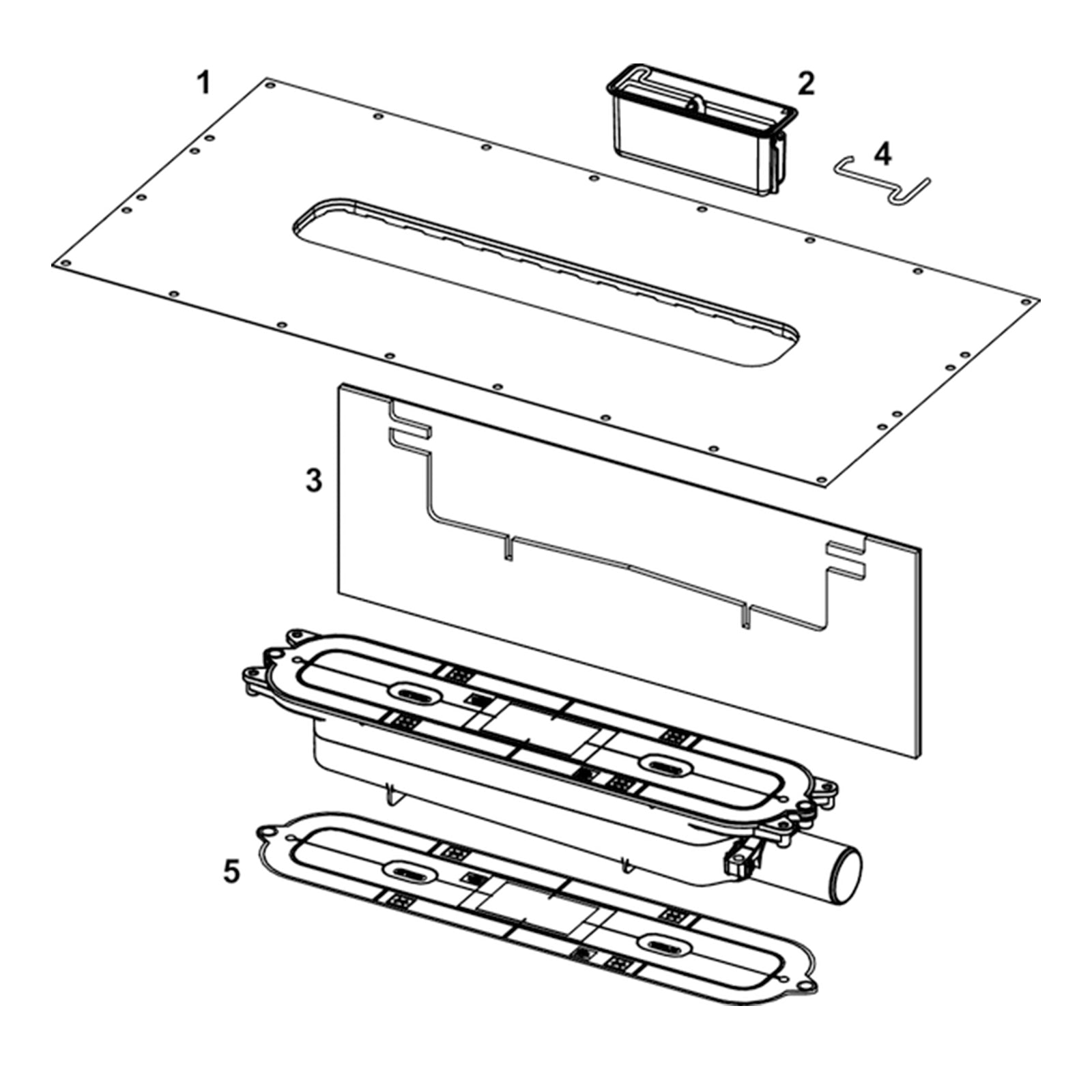 TECEdrainprofile low drain, DN 40, horizontal drain