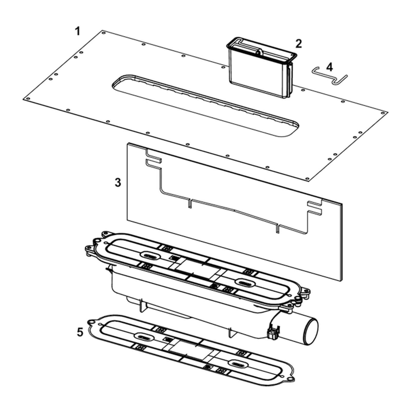TECEdrainprofile normal drain, DN 50, horizontal drain