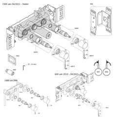 Vola Onderdelen 2-greep (duoknop) kraan 1500-600 bj 1990-heden