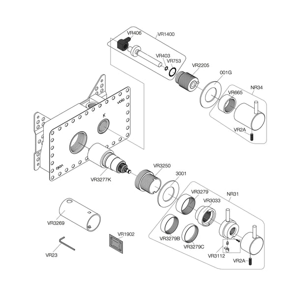Vola Onderdelen 3000 serie met omstel