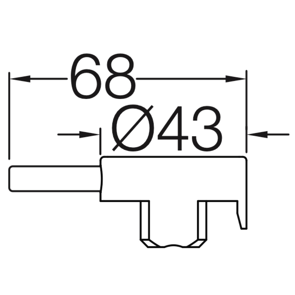 VOLA greep voor knop NR21 (43mm) VR1273