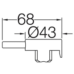 VOLA greep voor knop NR21 (43mm) VR1273