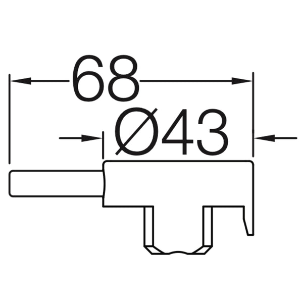VOLA greep voor knop NR21 (43mm) VR1273