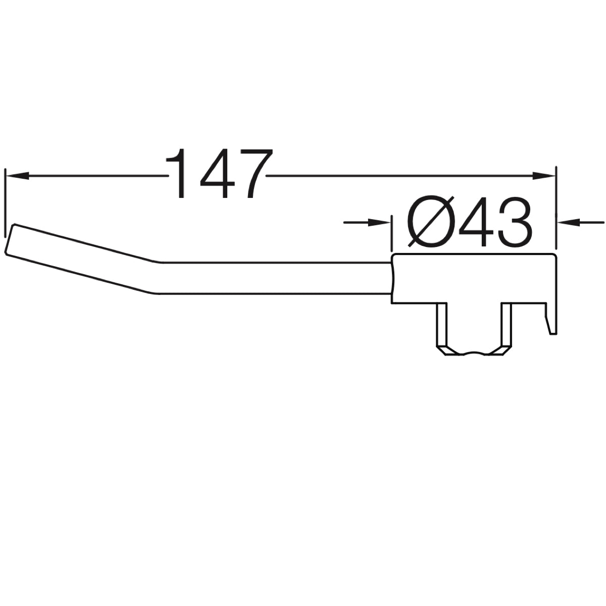 VOLA greep voor knop NR21 (43mm) VR1273