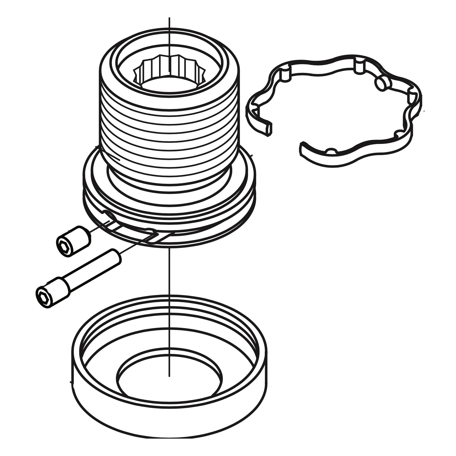 VOLA standard koppelstuk voor 19mm hoofddouche 050A en 060A compleet met kleurring VR2219