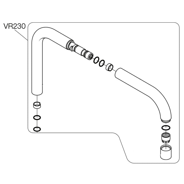 VOLA complete uitloop KV1/KV8 standaard lengte en hoogte van 06/2016 - heden VR230
