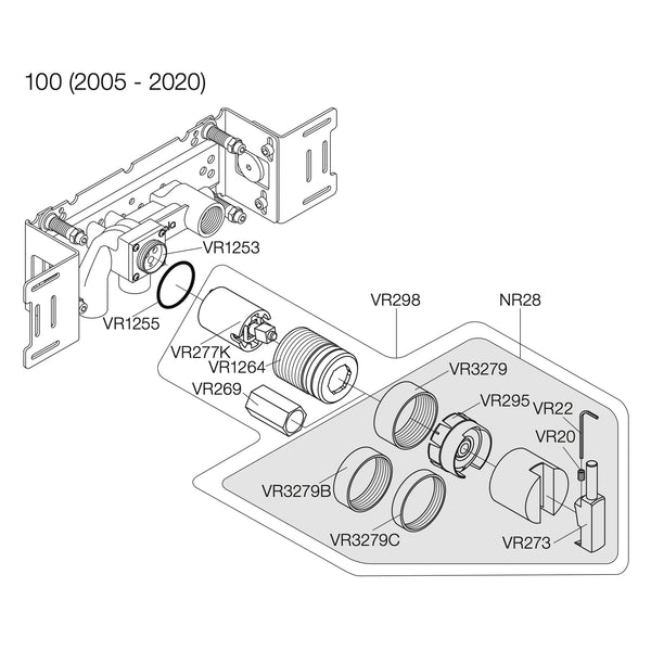 VOLA serviceset greep + binnenwerk 100 voor kranen 2005-07/2020 VR298