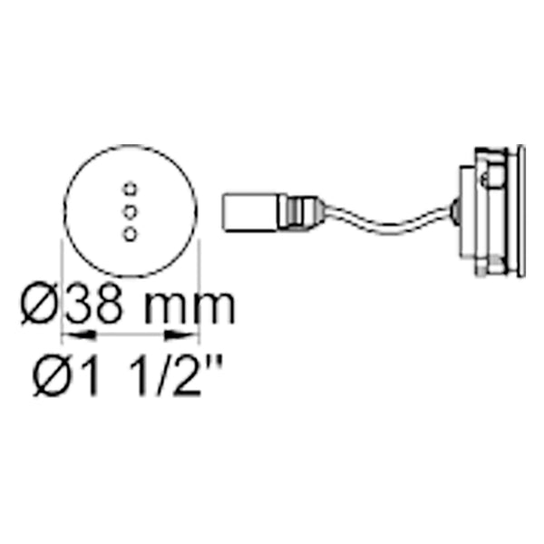 VOLA sensor Ø38 mm voor 4300, 4800 en 4900 Horizontaal geborsteld type VR510V