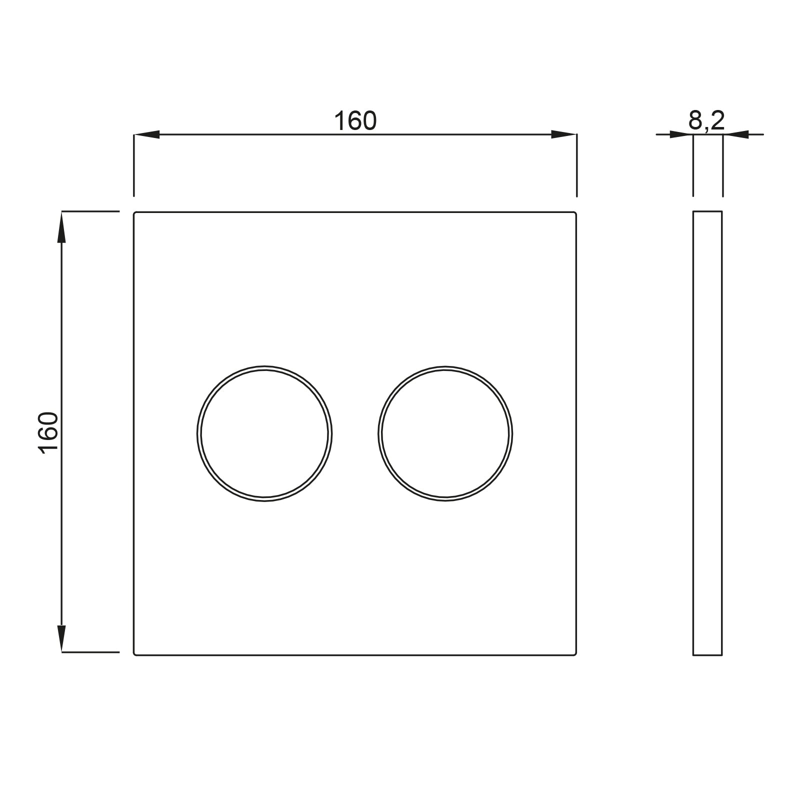 Wisa XS Bedieningspaneel Luga DF kunststof wit Artikelnummer 8050419601