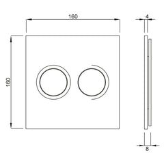 Wisa XS Bedieningspaneel Luga glas DF glas wit Artikelnummer 8050419801