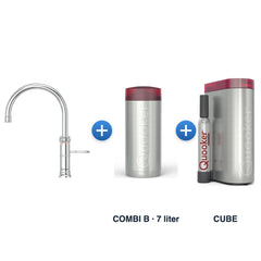 Quooker Classic Fusion Round Chroom met COMBI B-reservoir en CUBE