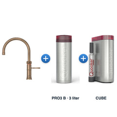 Quooker Classic Fusion Round Messing Patina met PRO3 B-reservoir en CUBE