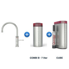 Quooker Classic Fusion Round RVS met COMBI B-reservoir en CUBE