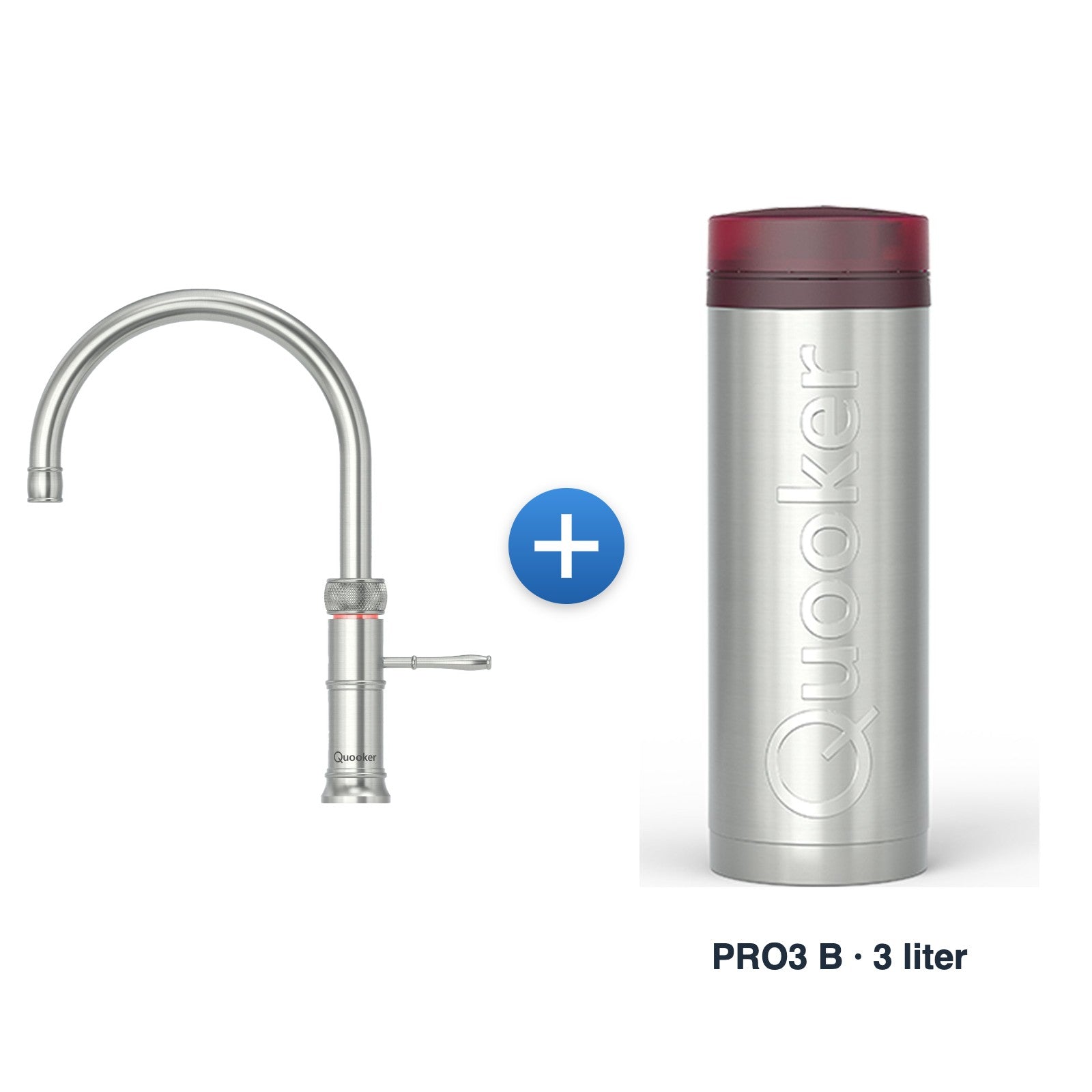 Quooker Classic Fusion Round RVS met PRO3 B-reservoir