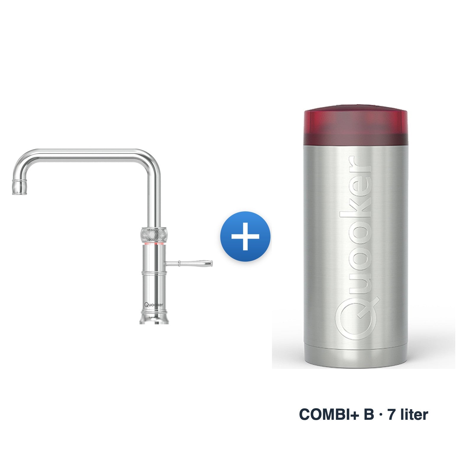 Quooker Classic Fusion Square Chroom met COMBI+ B-reservoir