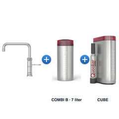 Quooker Classic Fusion Square RVS met COMBI B-reservoir en CUBE