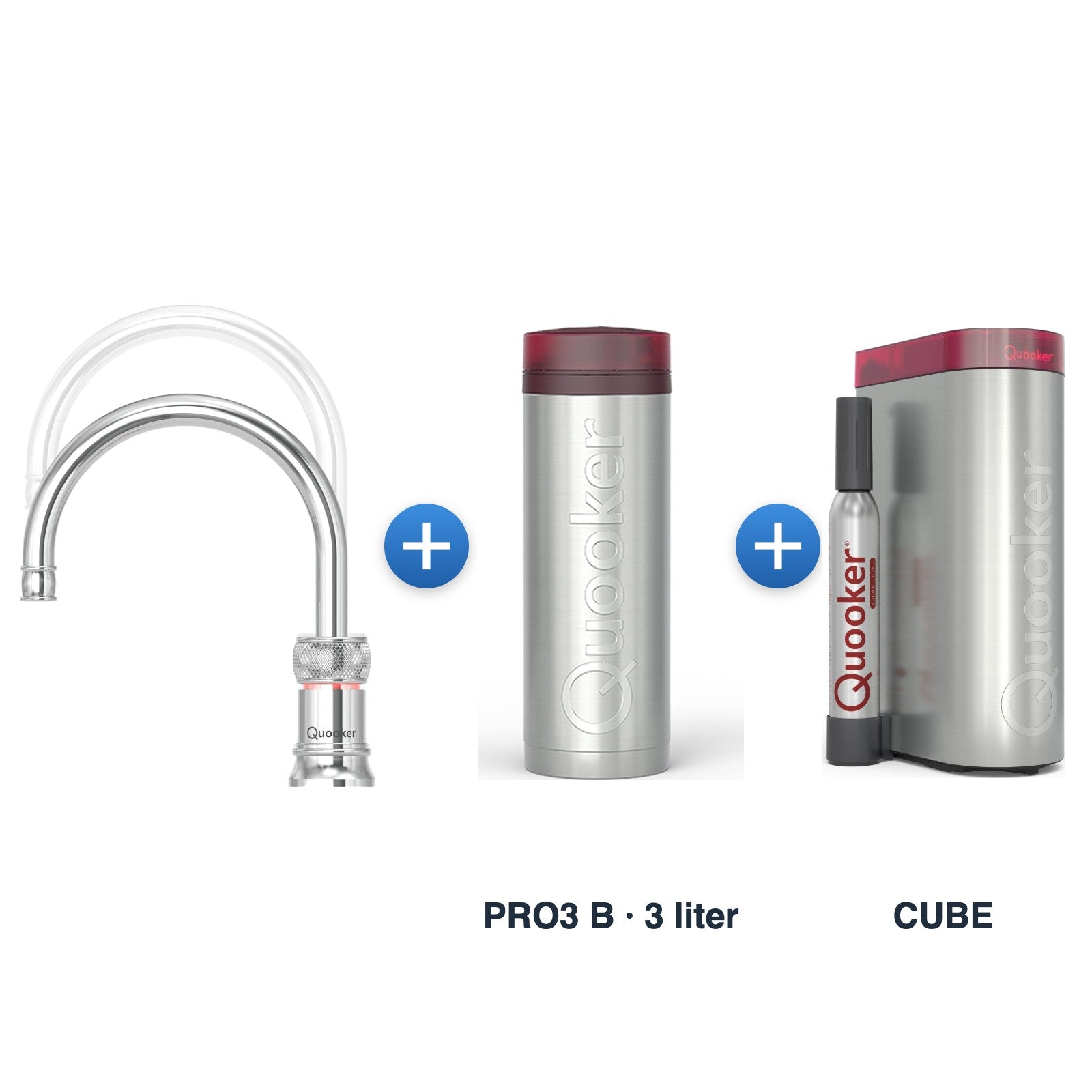 Quooker Classic Nordic Chroom met PRO3 B-reservoir en CUBE