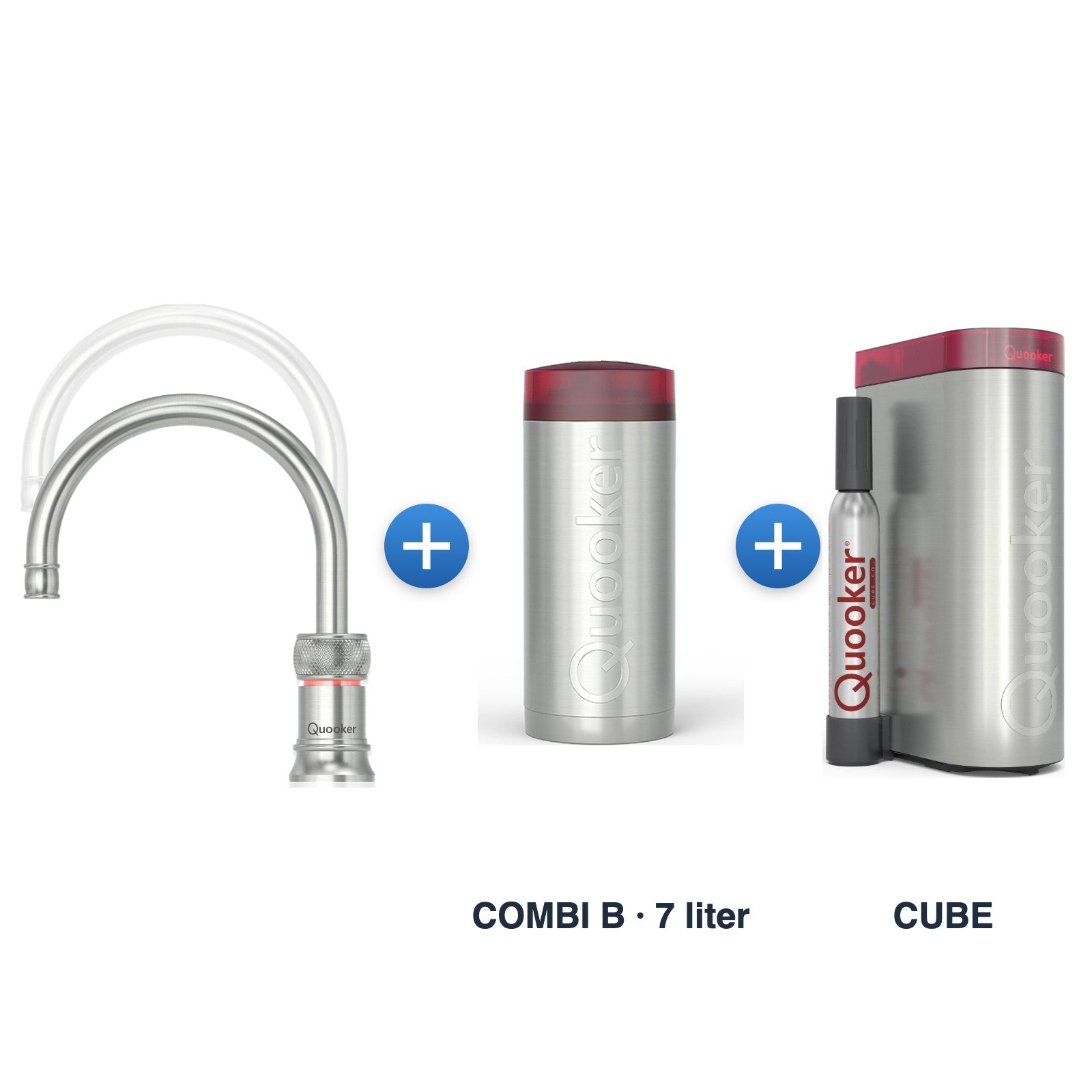 Quooker Classic Nordic RVS met COMBI B-reservoir en CUBE