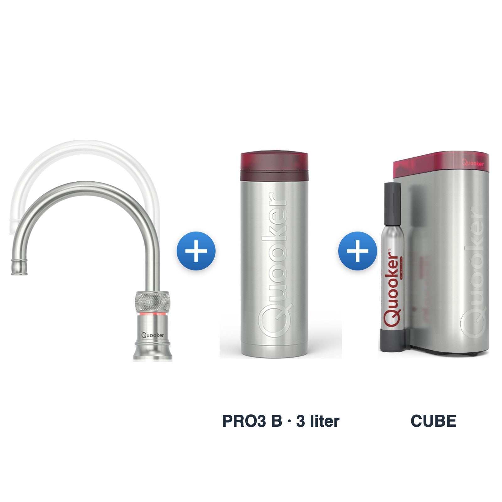 Quooker Classic Nordic RVS met PRO3 B-reservoir en CUBE