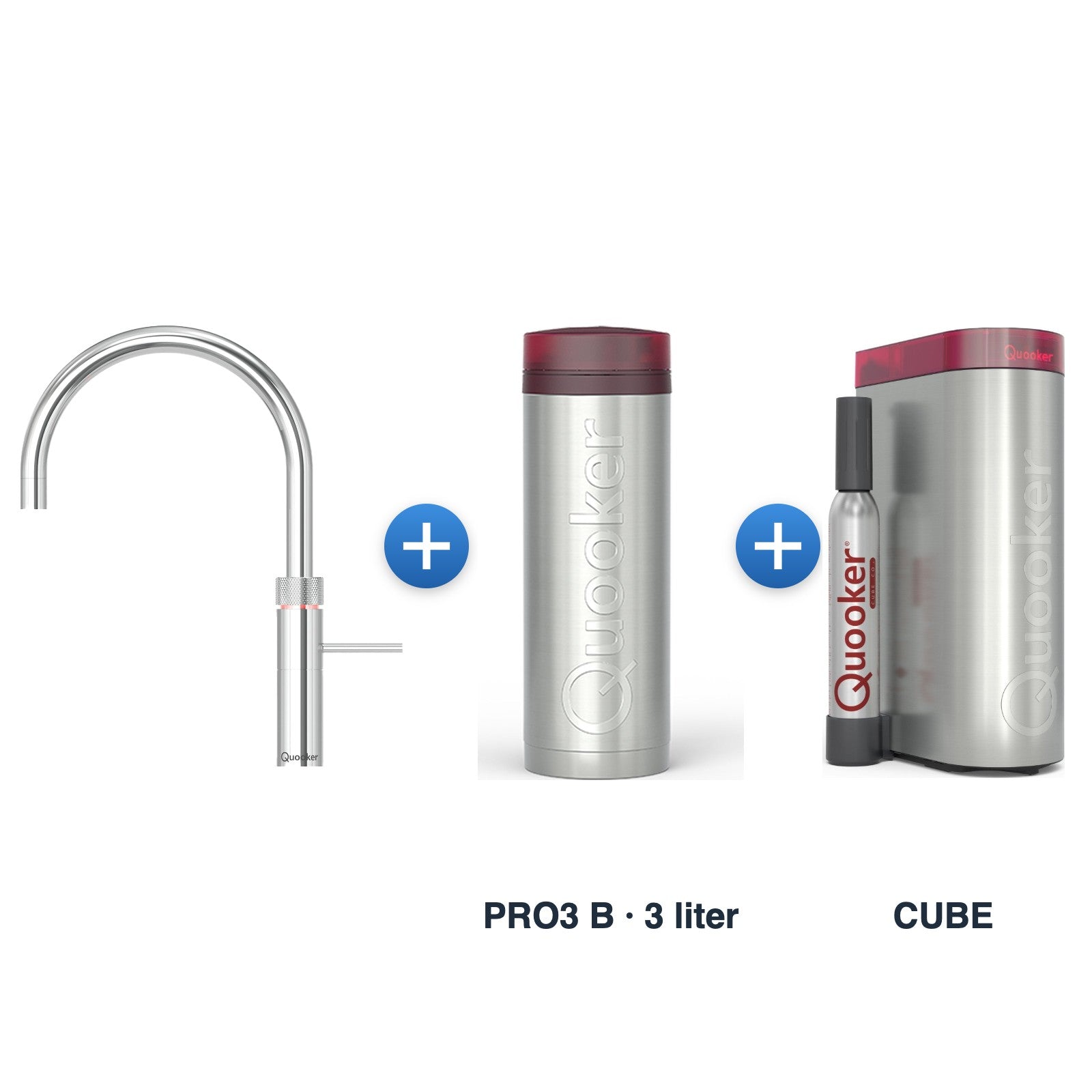 Quooker Fusion Round Chroom met PRO3 B reservoir en CUBE