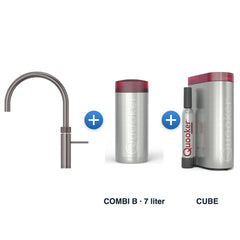 Quooker Fusion Round Gun Metal met COMBI B reservoir en CUBE