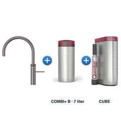 Quooker Fusion Round Gun Metal met COMBI+ B reservoir en CUBE