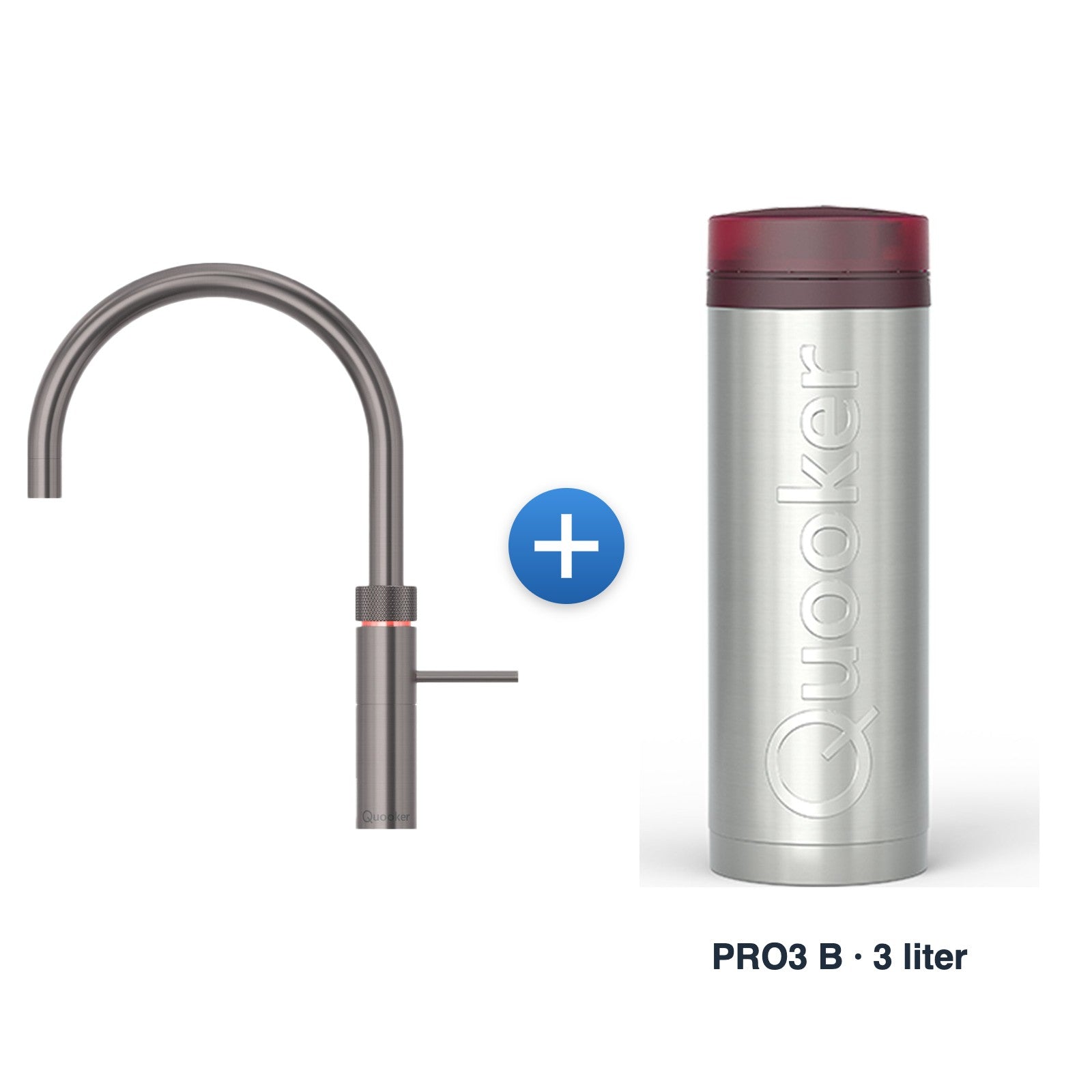 Quooker Fusion Round gunmetal met PRO3 B reservoir