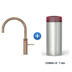 Quooker Fusion Round Messing Patina met COMBI+ B reservoir