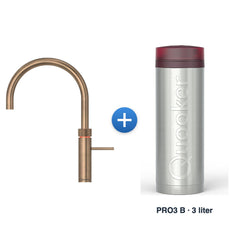 Quooker Fusion Round messing patina met PRO3 B reservoir