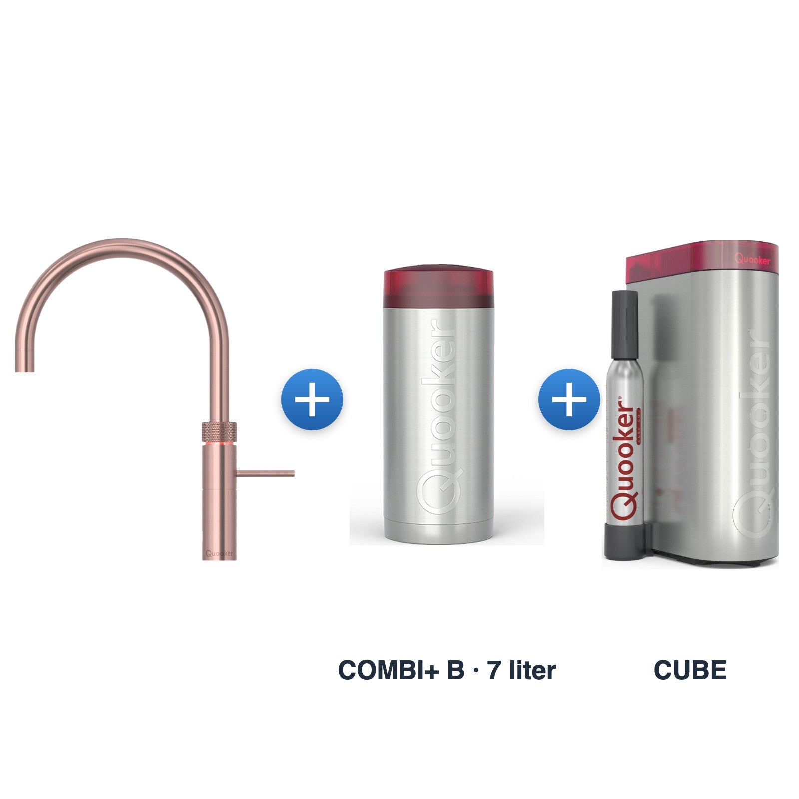 Quooker Fusion Round Rosé Koper met COMBI+ B reservoir en CUBE