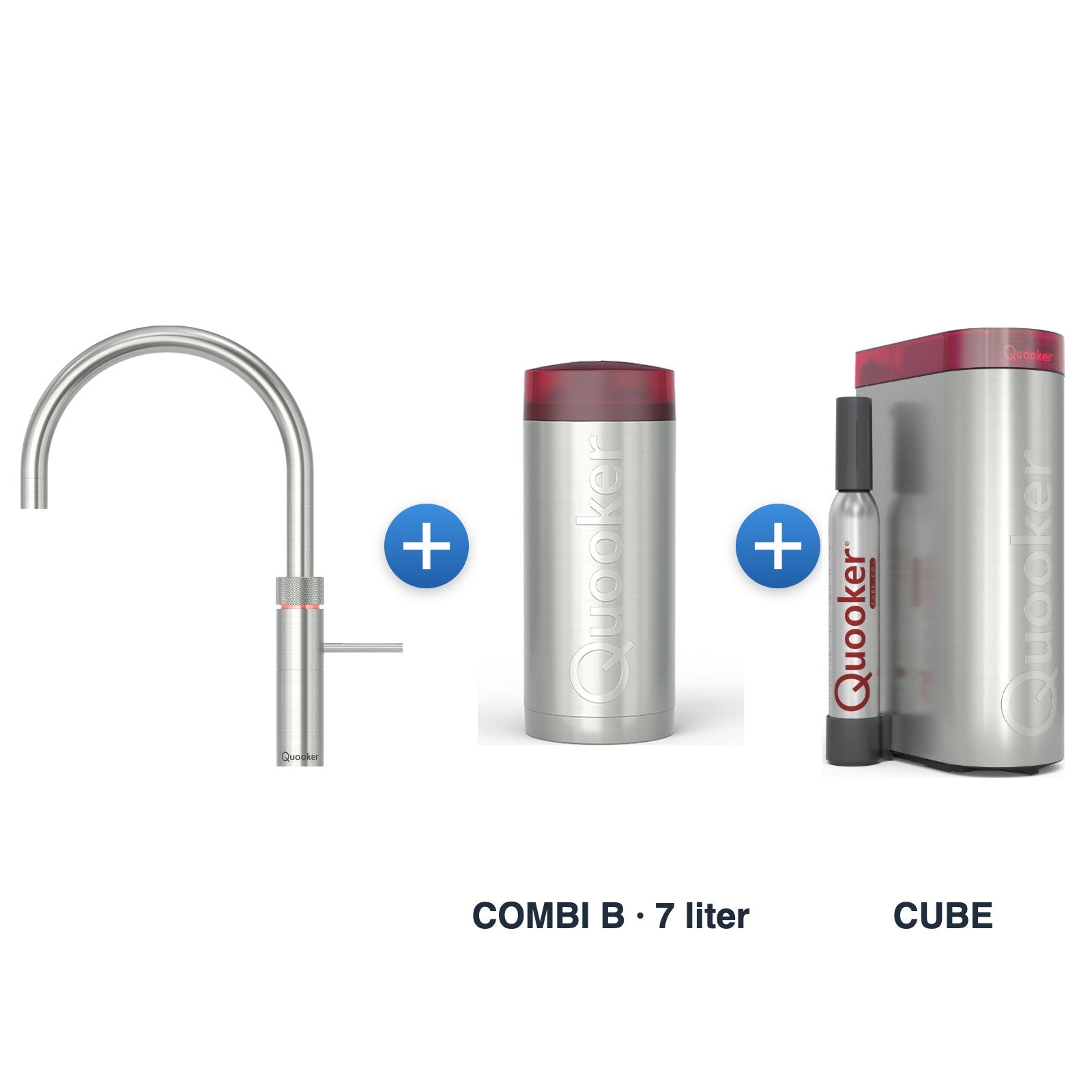 Quooker Fusion Round RVS met COMBI B reservoir en CUBE
